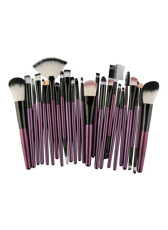 25 Piece Make Up Brush Set Purple/Black