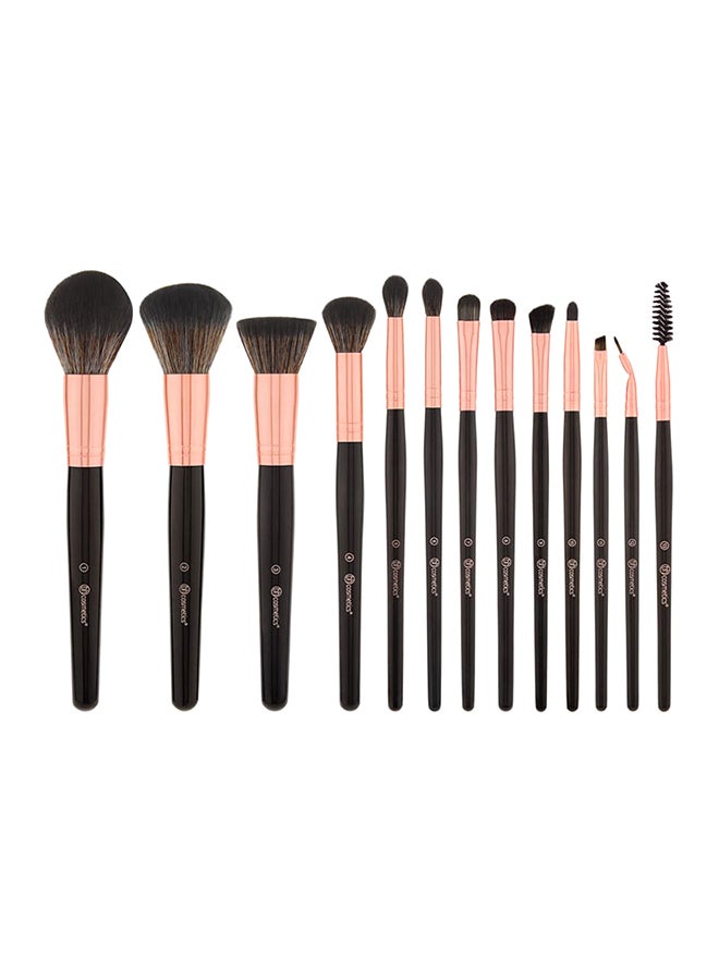 13-Piece Make Up Brush Set Black/Rose Gold