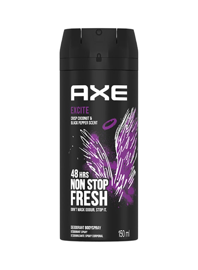 Excite Body Deodarant Spray Crisp Coconut And Black Pepper Scent 150ml