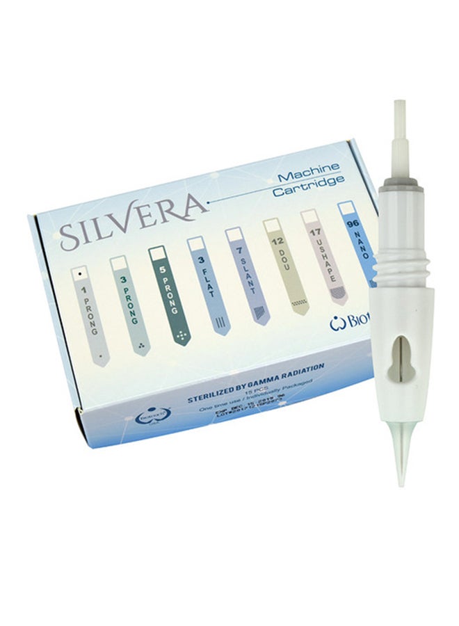 15- Piece 1 Prong Round Needle For Silvera Machine White