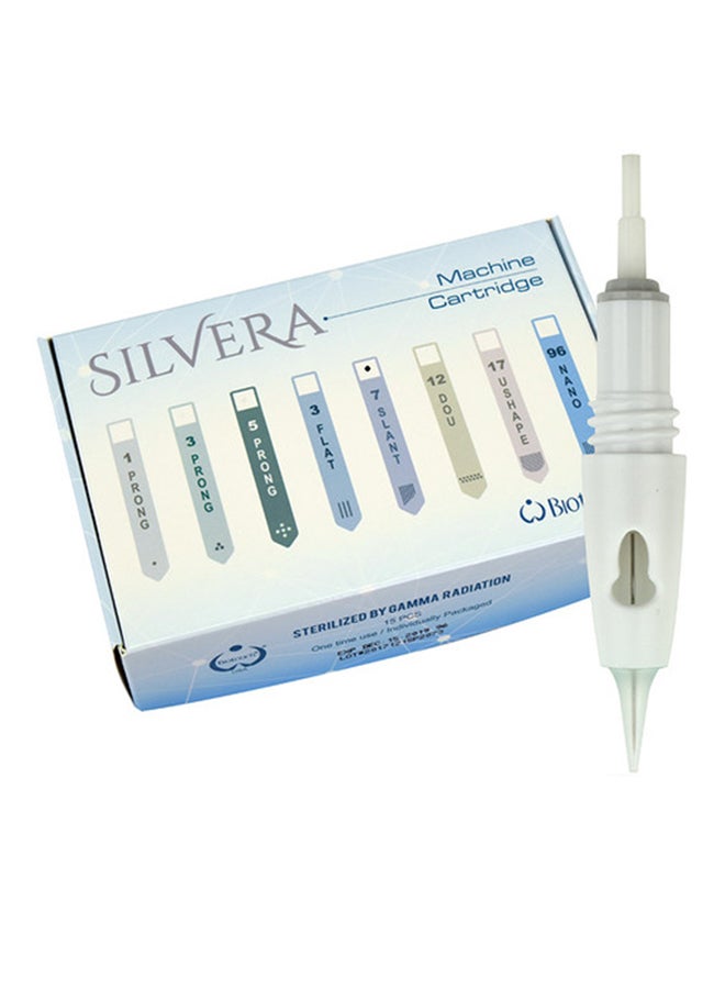 15- Piece 7 Prong Slanted Needle For Silvera Machine White