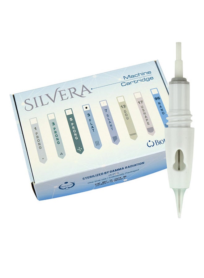 15-Piece 3 Prong Flat Needle For Silvera Machine White