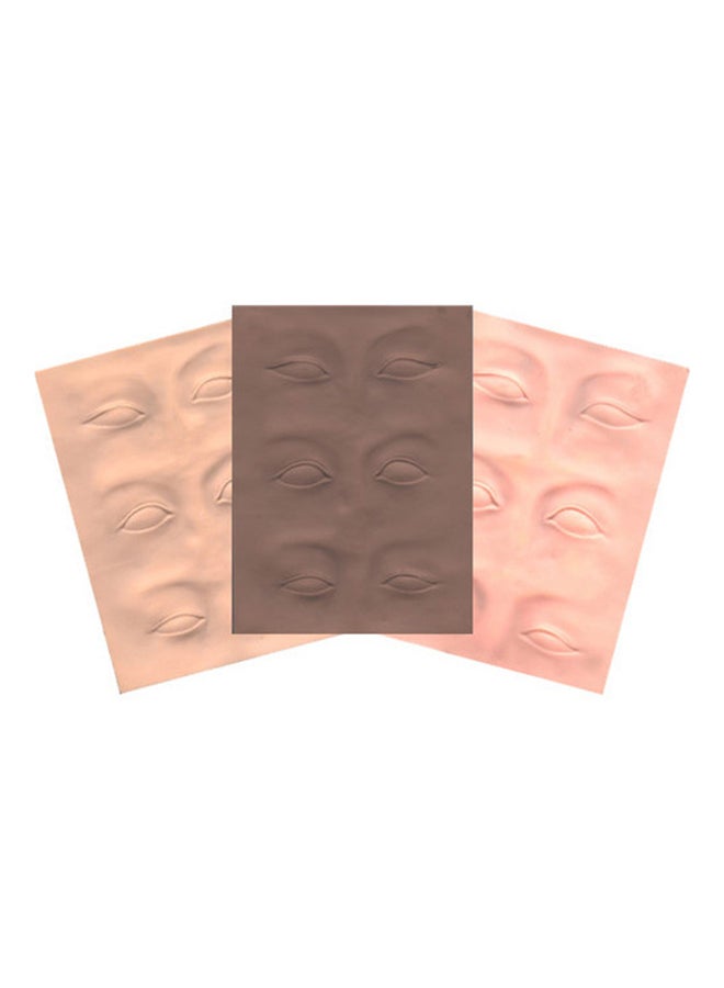 3-Piece Eye Brow Practice Sheet Peach/Brown/Beige