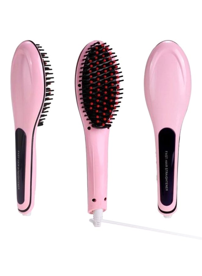Fast Hair Straightener Brush Pink/Black