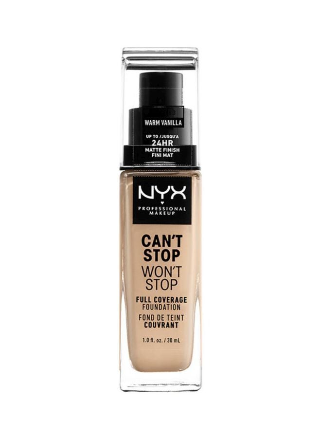 Can't Stop Won't Stop Full Coverage Foundation Warm Vanilla