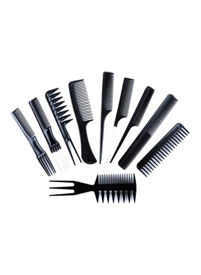 10 Piece Hair Comb Set Black