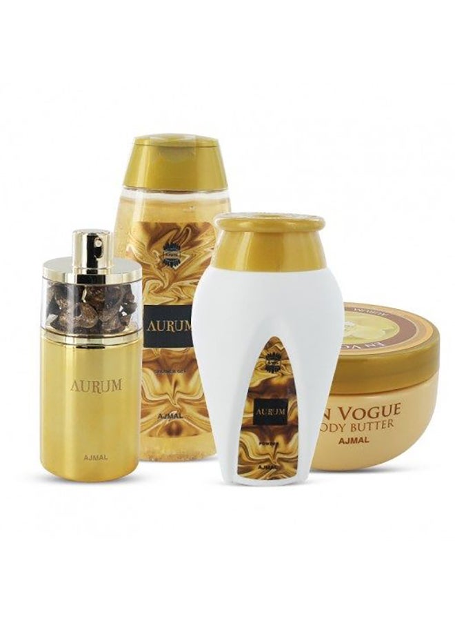Aurum Gift Set (Aurum Spray 75ml, Aurum Body Butter 200gm, Aurum Shower Gel 200ml & Aurum Powder 100gm)