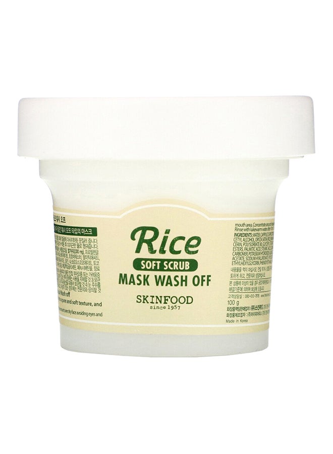 Food Rice Soft Scrub Wash Off Mask White 100grams