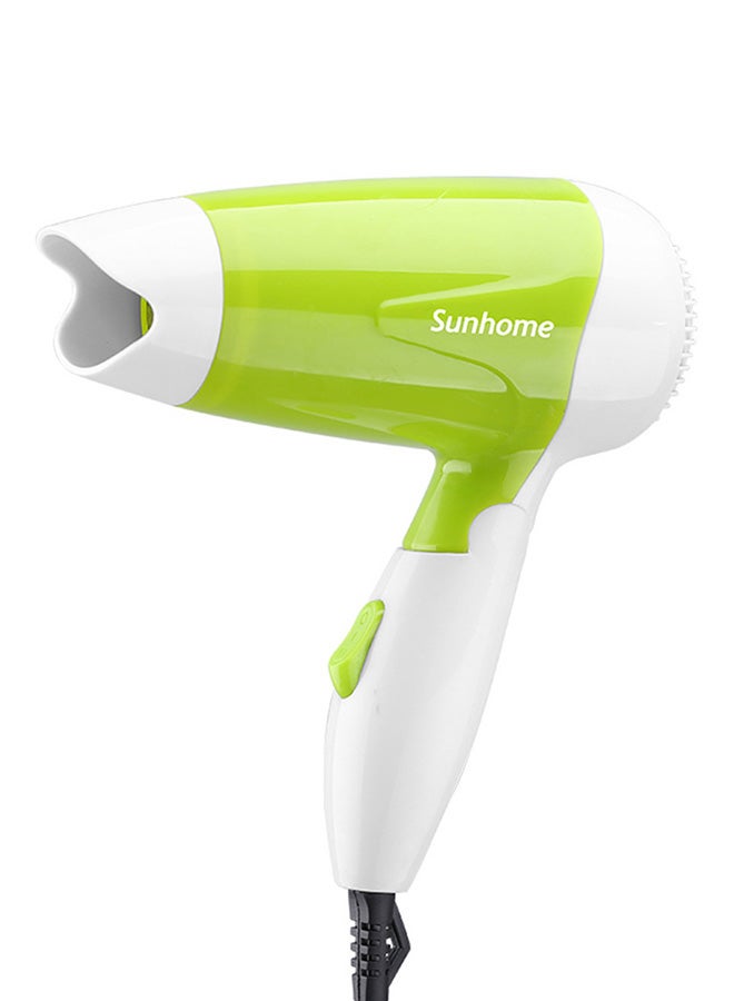 Travel Hair Dryer 1200W With Folding Handle Green/White