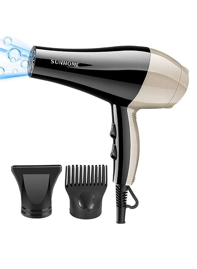3-Piece Professional Hair Dryer Set ,1800W Black/Gold