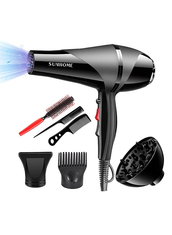 7-Piece Professional Hair Dryer Set，2300W Black