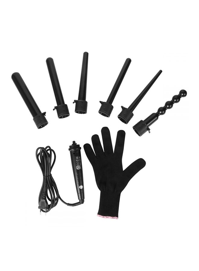 6-In-1 Hair Curling Iron Black