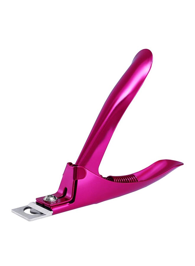 Stainless Steel Artificial Acrylic Fake False Nail Tip Clipper Cutter Pink