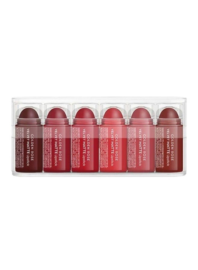 6-Piece Velvet Matte Lipstick Mix 2 Red