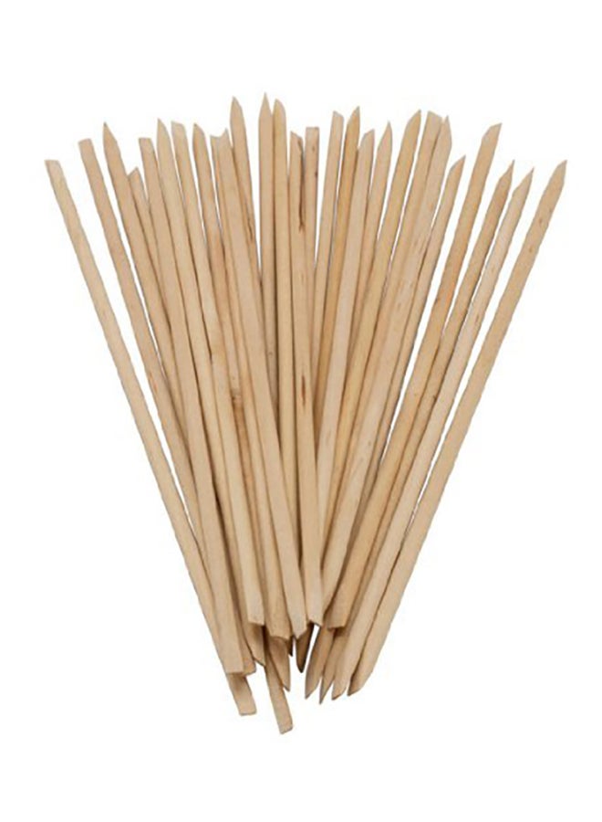 50-Piece Nail Art Wood Sticks Cuticle Pusher Multicolor