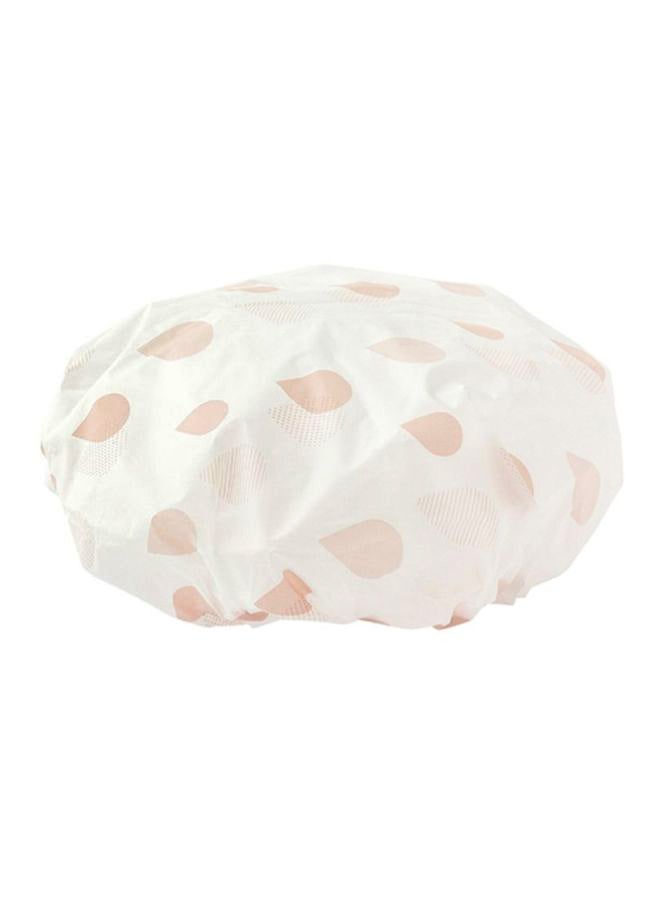 Printed Shower Cap White/Pink 28x28cm