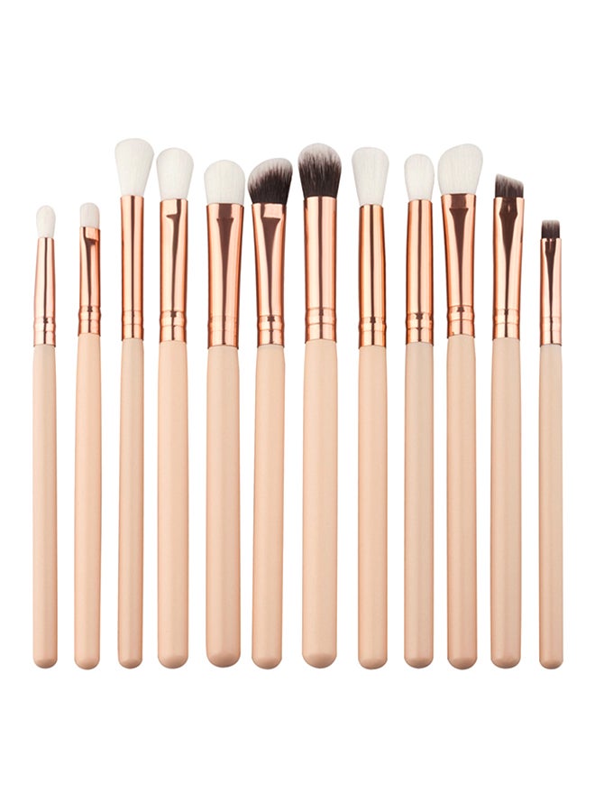 12-Piece Professional Eyes Makeup Brush Set Beige