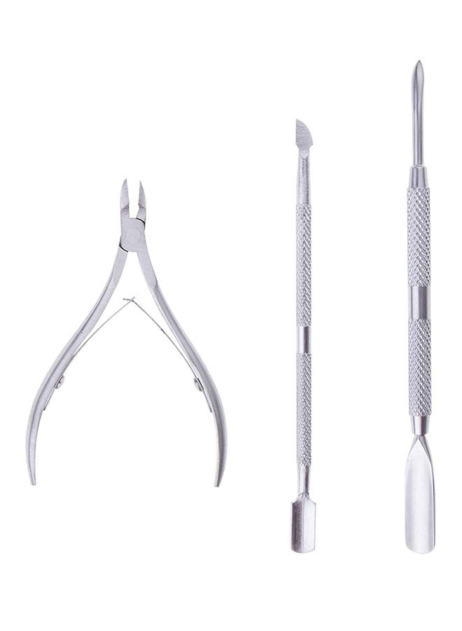 Stainless Steel Nail Cuticle Pedicure Manicure Set Silver