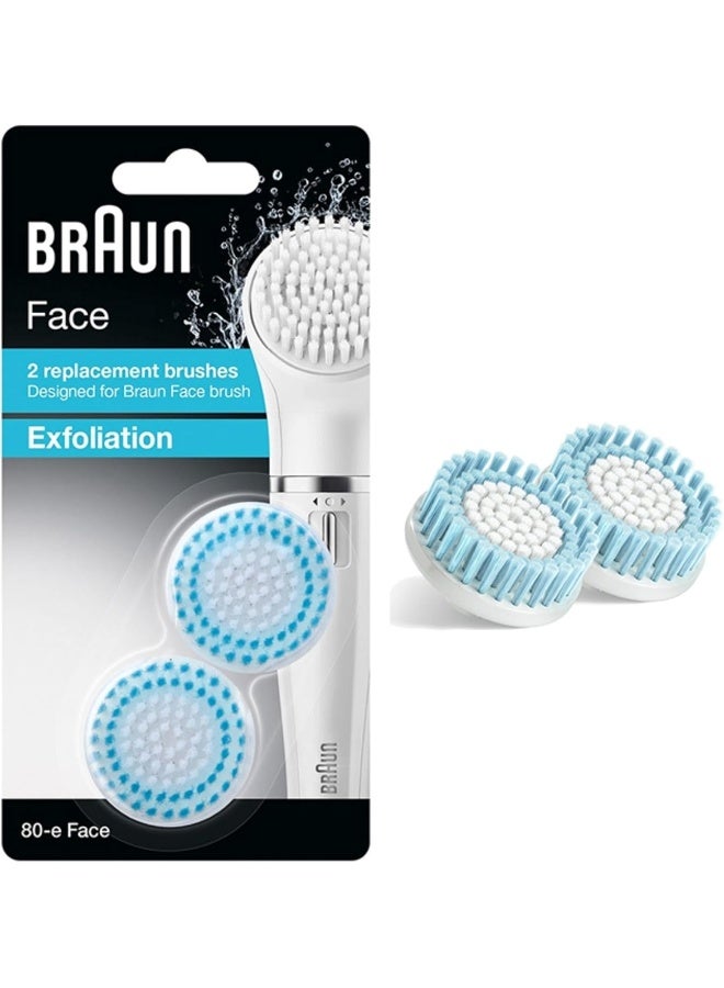 80E Replacement Face Exfoliation Brush Head Set - 2-Piece White/Blue - image 3