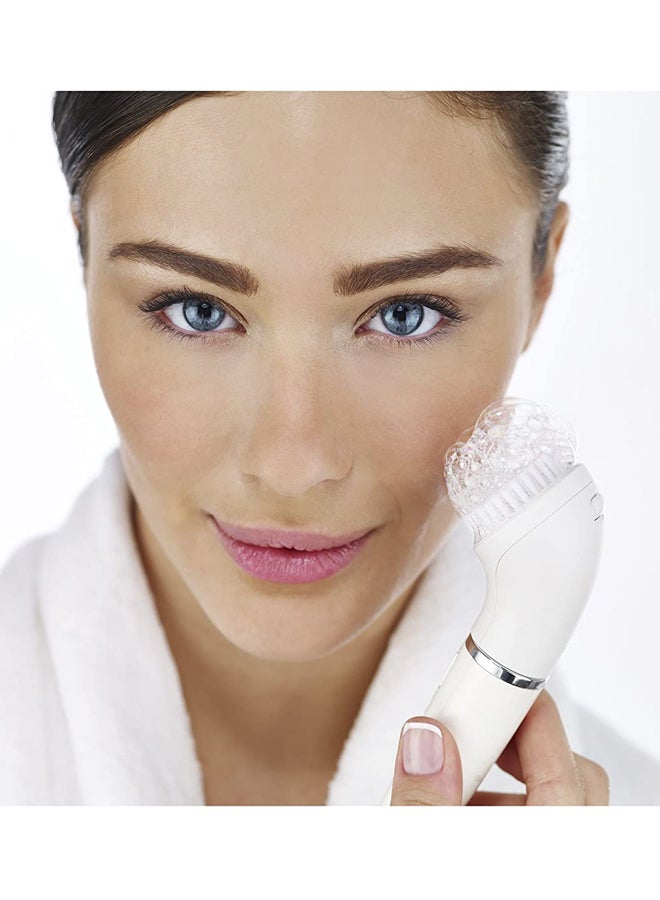 4-Piece Bonus Edition Facial Cleansing Replacement Brush Set White/Pink/Blue - image 3