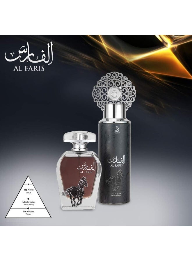Al Faris Gift Set (1 x EDP 100 ml, 1 x Perfume Spray 200ml) - image 3