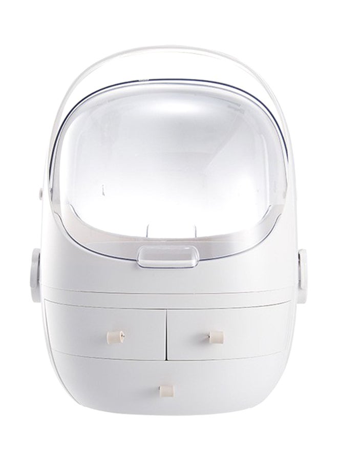 Round Shape Portable Cosmetic Organizer White