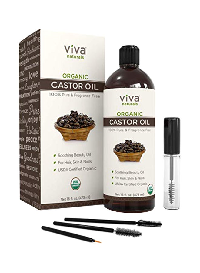 100% Pure And Hexane Free  Castor Oil With Mascara Kit Clear