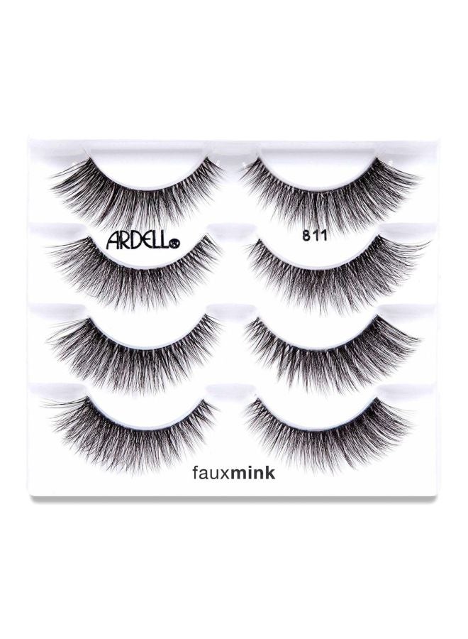4-Pack Fauxmink False Eyelashes Set 811 Black
