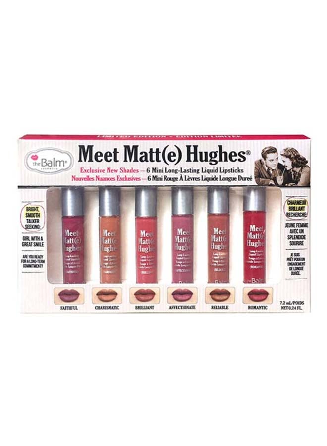 6-Piece Meet Matte Hughes Liquid Lipstick Multicolour