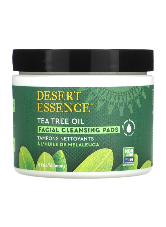 Natural Tea Tree Oil Facial Cleansing Pads Clear