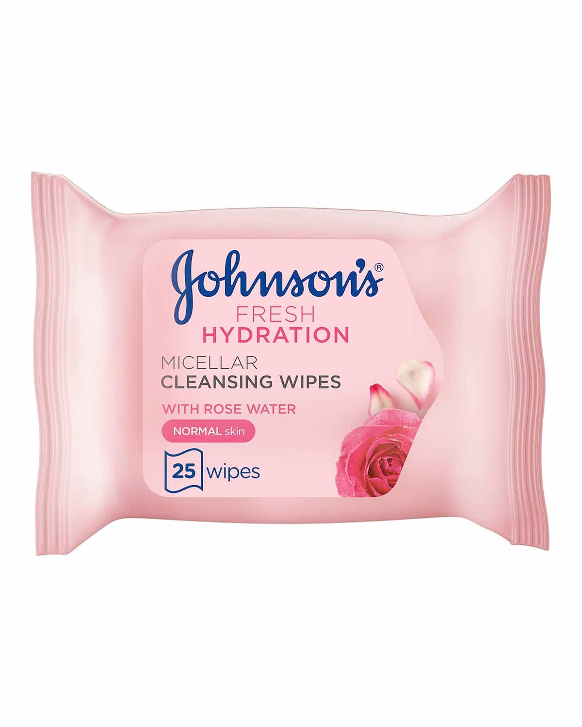 JOHNSON’S, Cleansing Wipes, Fresh Hydration Micellar, Normal Skin, Pack of 25 wipes