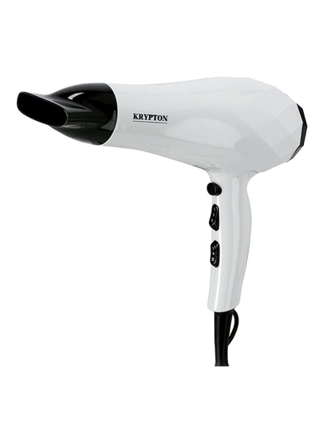 Powerful Hair Dryer Concentrator - Salon Quality with Cool Shot Function White/Black 23x9.8x27.8cm