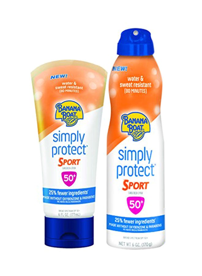 Banana Boat Simply Protect Sport Sunscreen Lotion, Spf 50+, 25% Fewer Ingredients, 6 Ounces