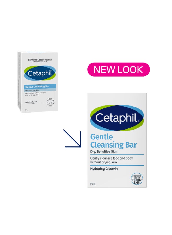 Gentle Cleansing Bar, Face And Body Wash For Men And Women, Dry To Normal Sensitive Skin, Unscented 127grams - image 2