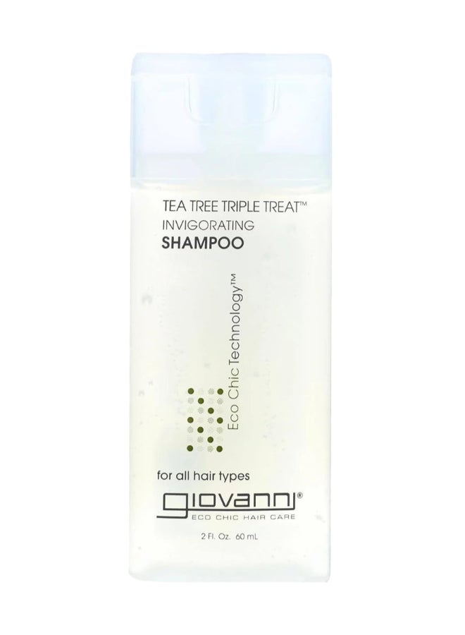 Giovanni Tea Tree Triple Treat Invigorating Shampoo, Rejuvenation For Hair And Scalp 60ml