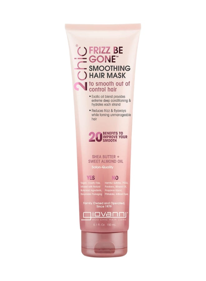 Giovanni 2Chic Frizz Be Gone Smoothing Hair Mask, Infused With Shea Butter & Sweet Almond Oil 150ml