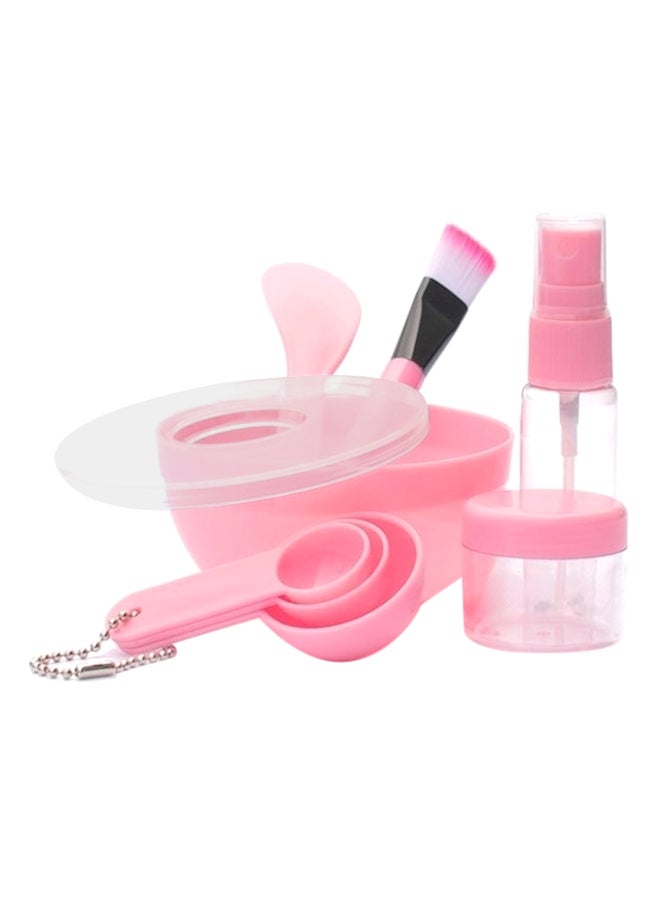 9-Piece Facial Mask Brush And Bowl Set Pink