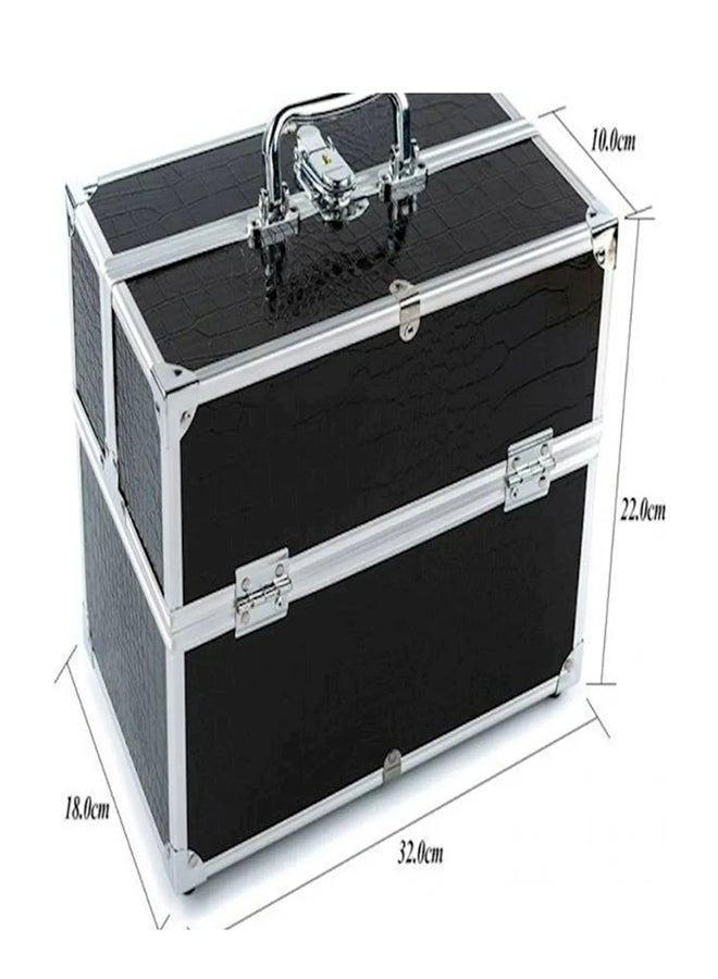 Cosmetics Organizer Storage Box Black/Silver