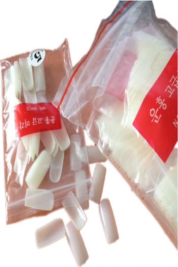 500-Piece Full Cover Manicure Fake Nail Tip Set Clear