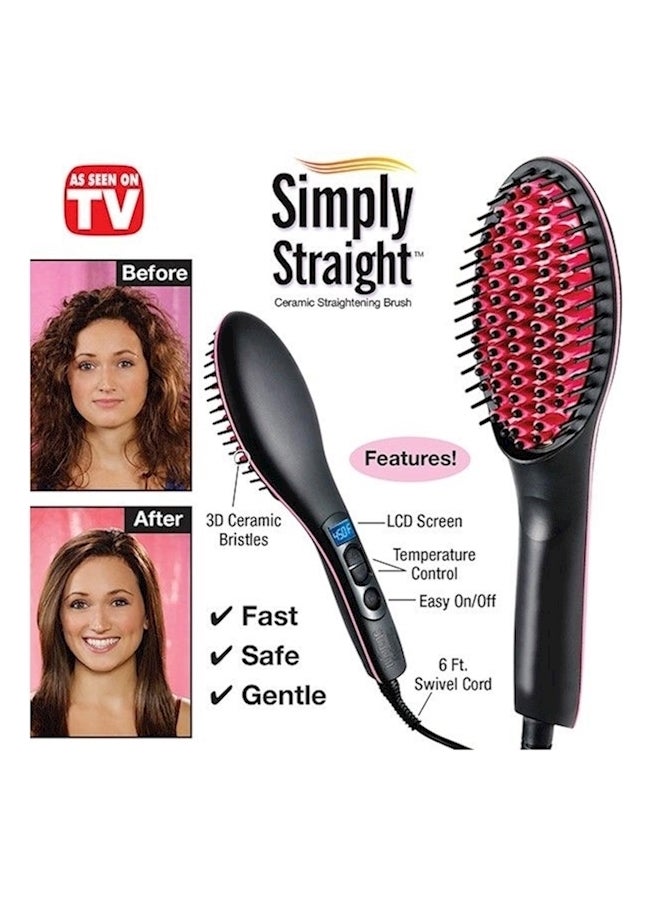 Digital Straight Hair Brush Black/Red