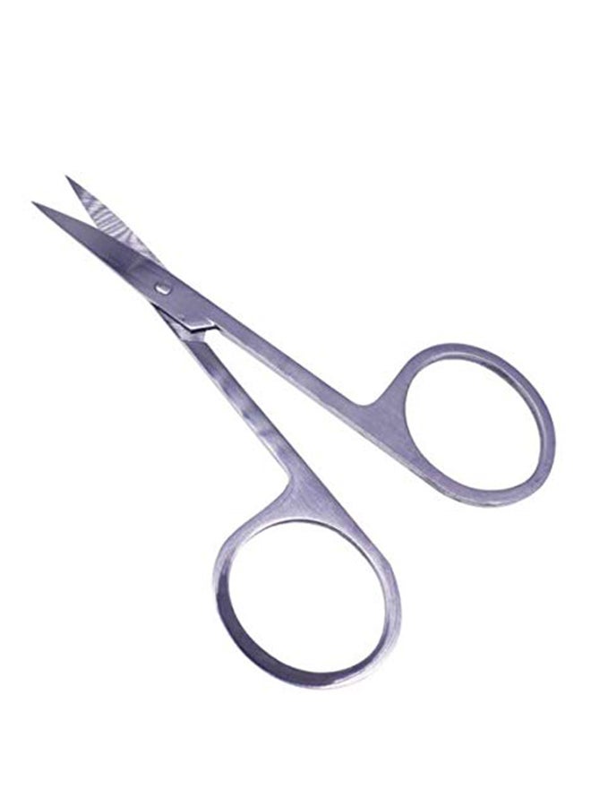 Curved And Rounded Professional Facial Hair Scissor Silver