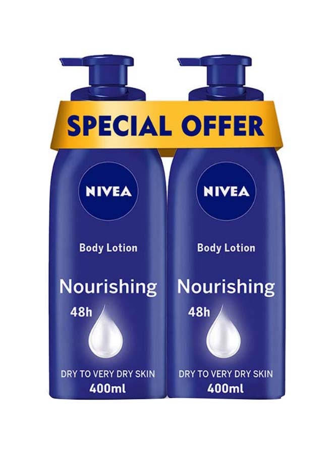 Nourishing Body Lotion, Almond Oil, Extra Dry Skin, 400ml, Pack of 2 White 400ml