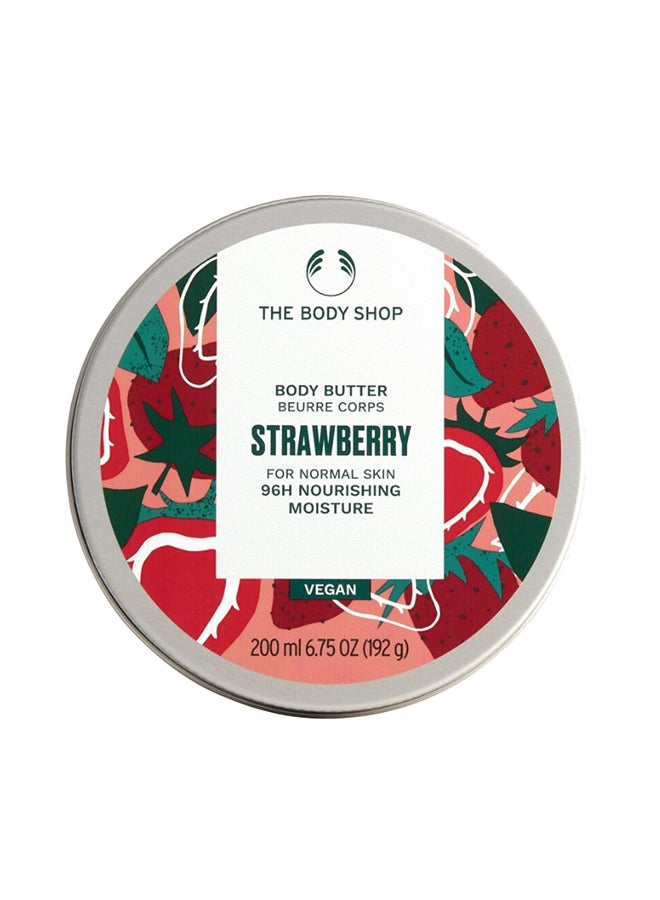 Strawberry Body Butter – Intensely Moisturising Body Cream with Cold-Pressed Strawberry Seed Oil | Silky-Soft Skin, Delicious Fruity Strawberry Scent | Deep Hydration, Non-Greasy | Nourishes & Softens Dry Skin, 200ml