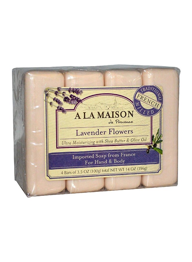 Soap Bars, Lavender Flowers, 3.5 oz, Value Pack, 4 Count