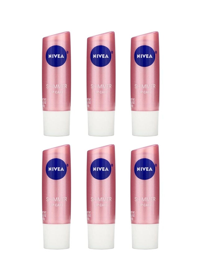 6-Piece Pearly Shimmer Lip Balm 6x4.8grams