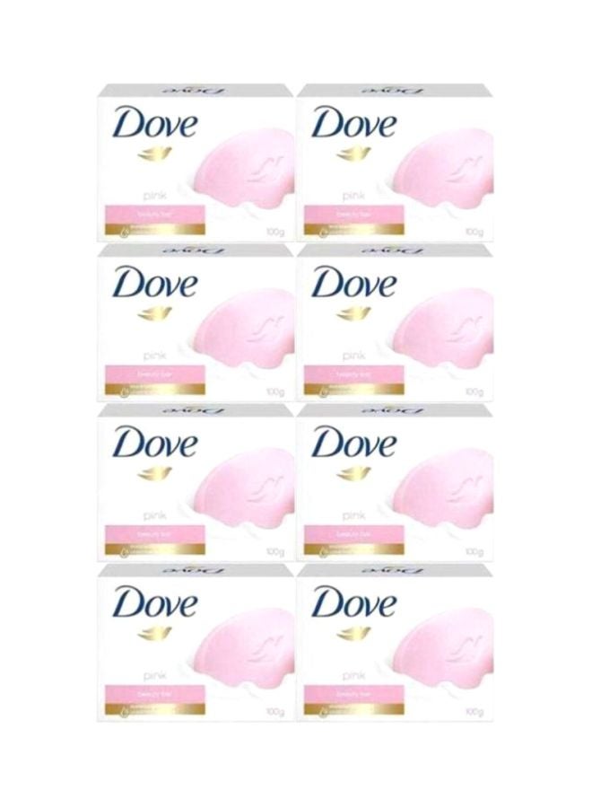 8-Piece Pink Rosa Beauty Cream Bar Soap Set 100x8grams