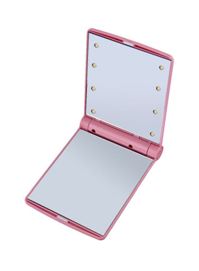 LED Folding Make Up Mirror Pink/Clear