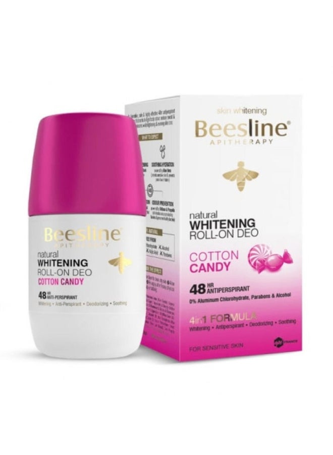 Whitening Roll-On Cotton Candy Deodorant White/Pink/Gold 50ml