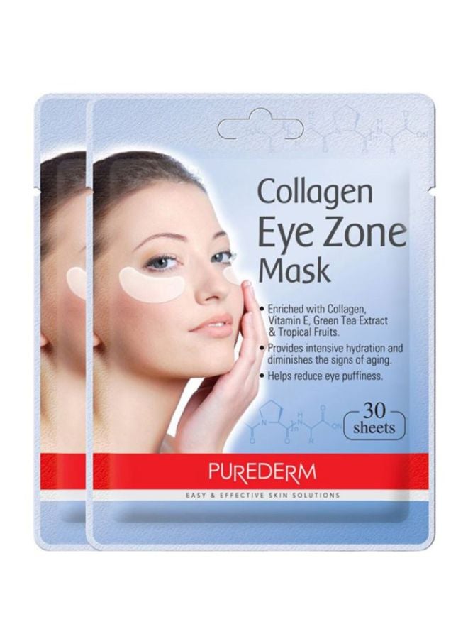 Pack Of 2 Collagen Eye Zone Mask, 60 Count White One Size