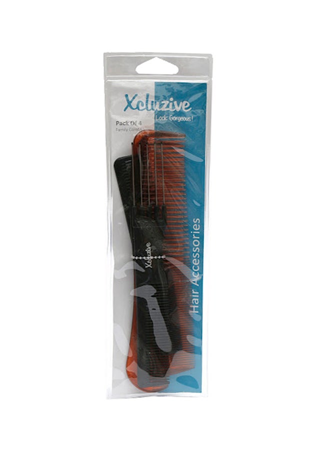 Pack of 4 Family Comb Mulicolour